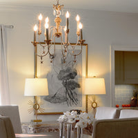 Lucas + McKearn - CH1111 - Eight Light Chandelier - Mignon - Gold, Silver And Cream