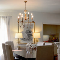 Lucas + McKearn - CH1111 - Eight Light Chandelier - Mignon - Gold, Silver And Cream
