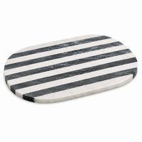 Design Shop Black and White Striped Marble Cutting Board 14.5"