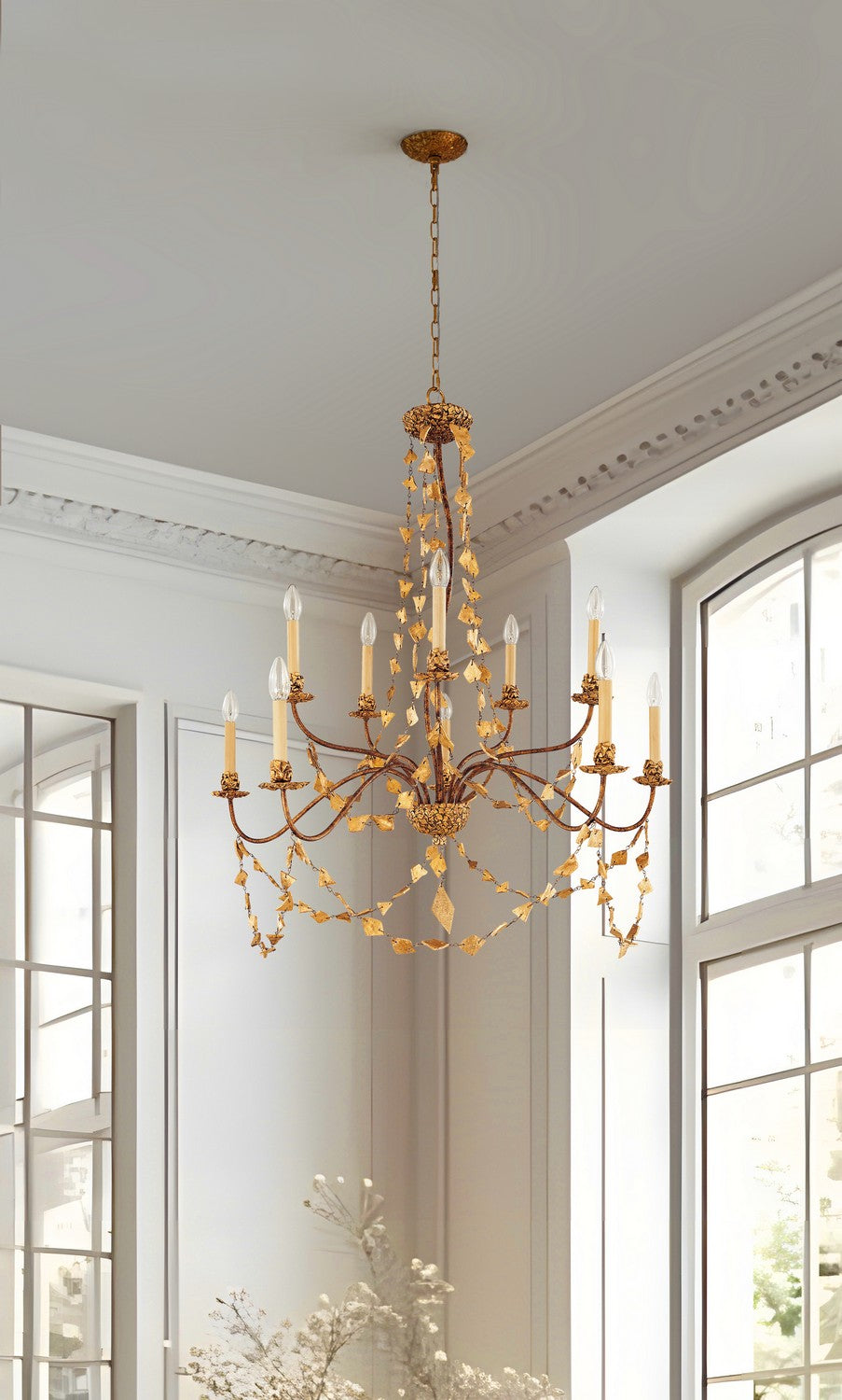 Lucas + McKearn - CH1158-10 - Ten Light Chandelier - Mosaic - Gold Leaf