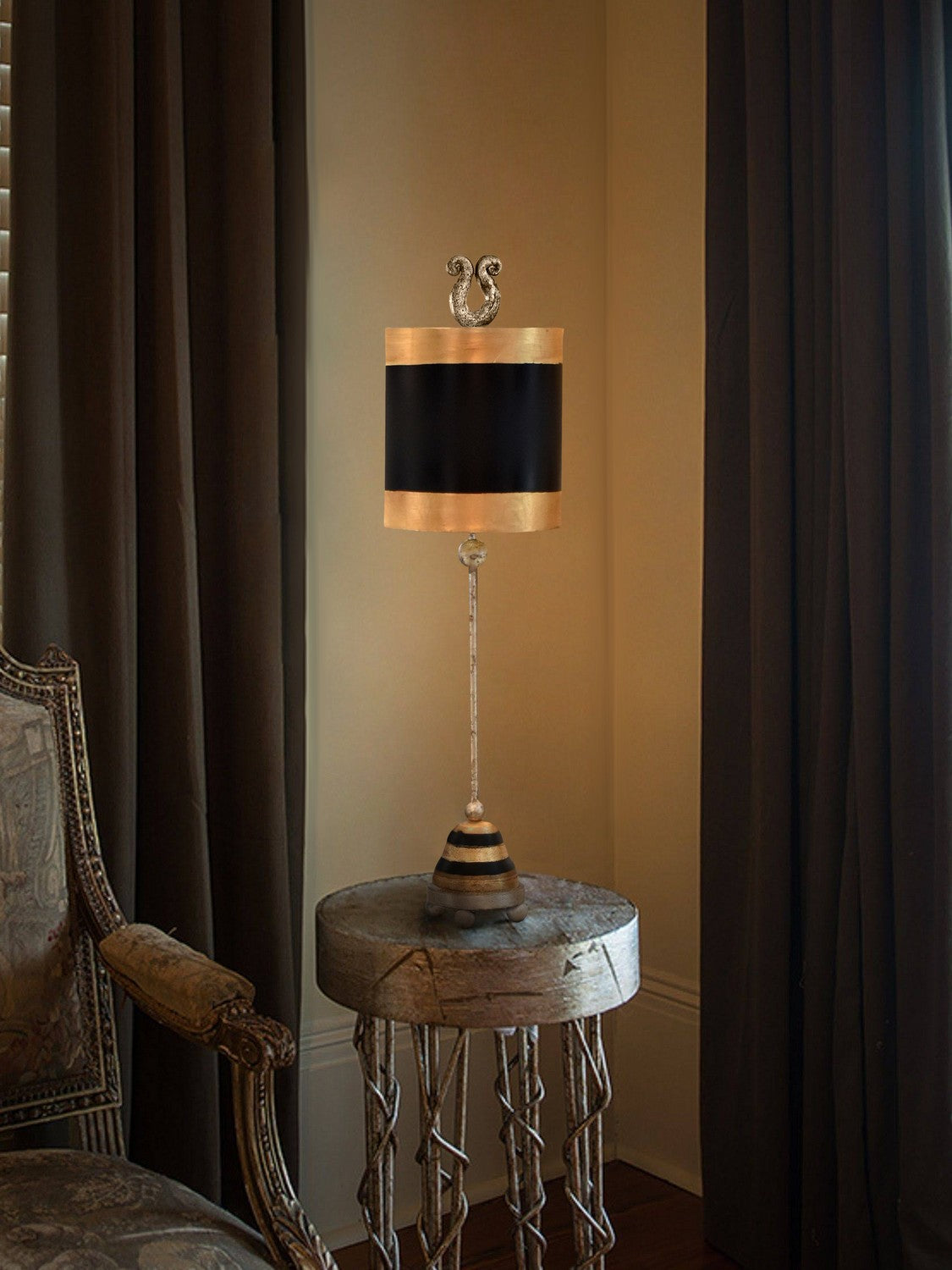 Lucas + McKearn - TA1023 - One Light Table Lamp - Phoenician - Silver Leaf