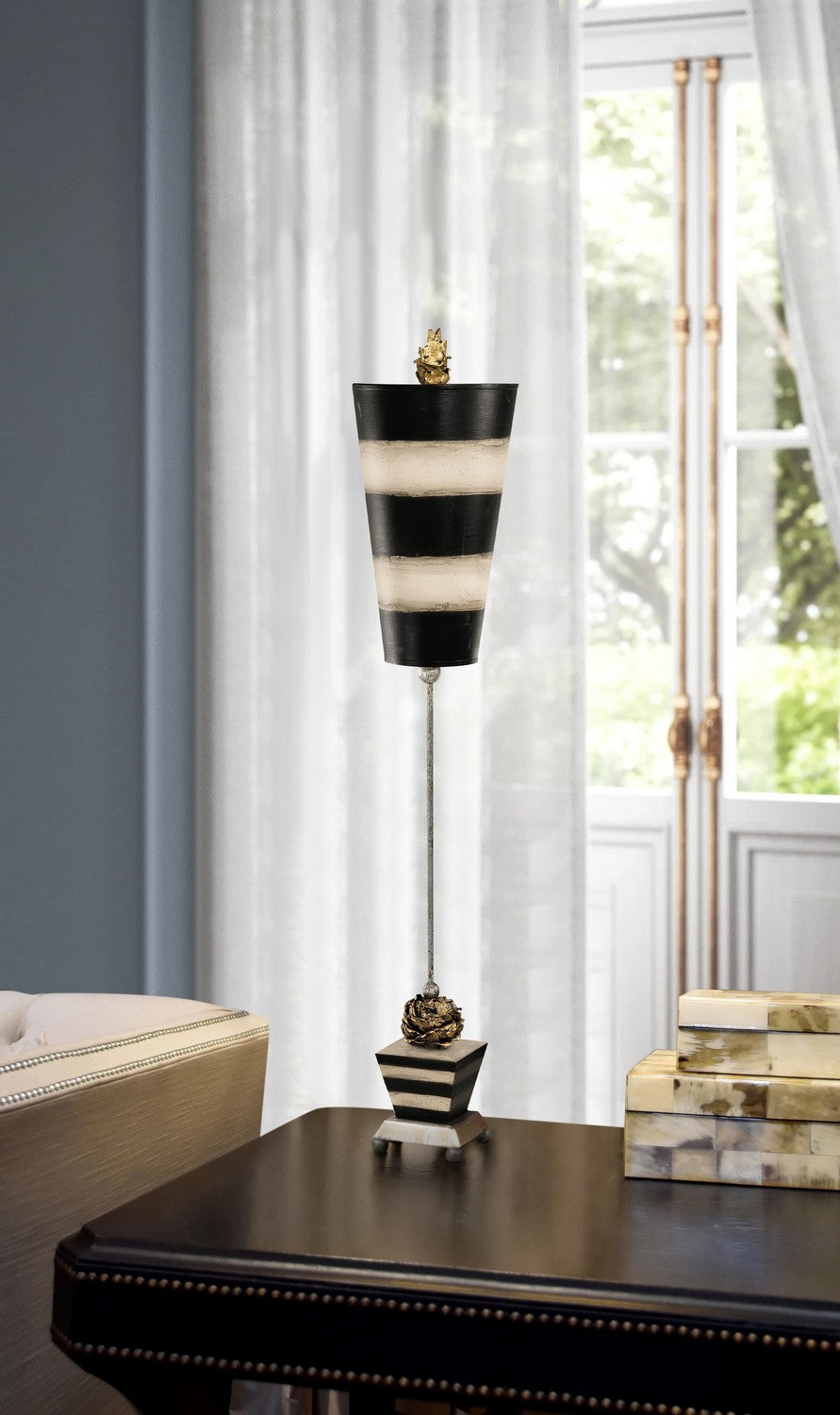 Lucas + McKearn - TA1026 - One Light Buffet Lamp - Peony - Silver Leaf