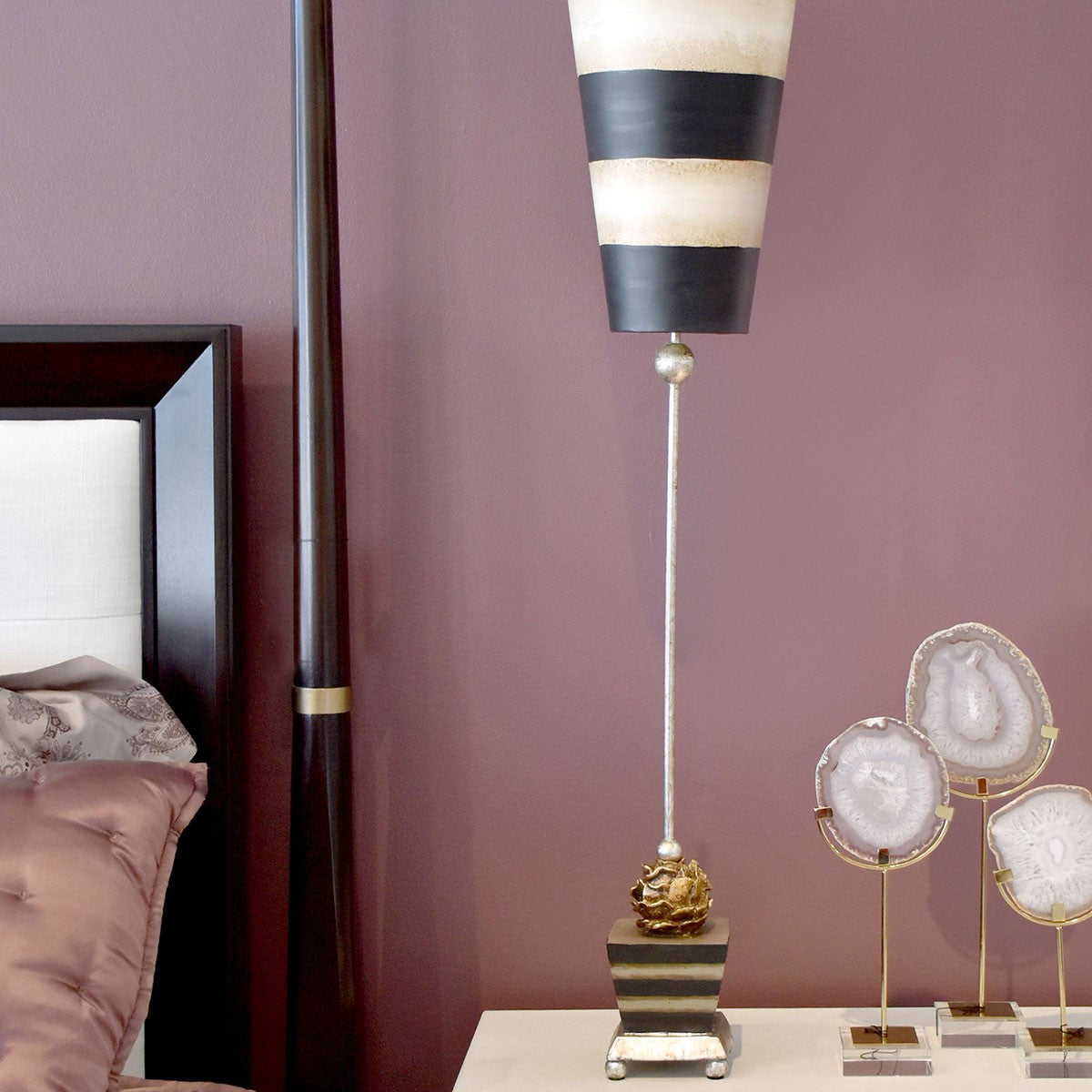 Lucas + McKearn - TA1026 - One Light Buffet Lamp - Peony - Silver Leaf