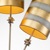 Lucas + McKearn - TA1030 - Two Light Table Lamp - Nettle Luxe - Gold Stipes