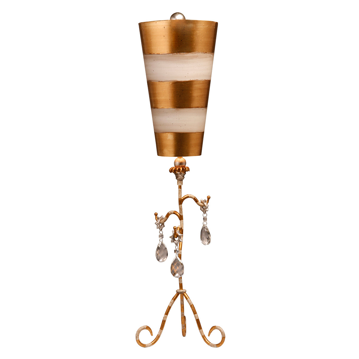Lucas + McKearn One Light Table Lamp from the Tivoli collection in Cream And Gold Striped finish