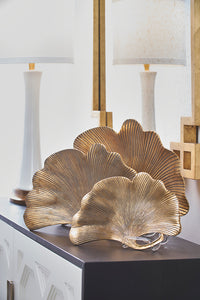 Chelsea House Lotus Leaf Trays - Gold (S3)