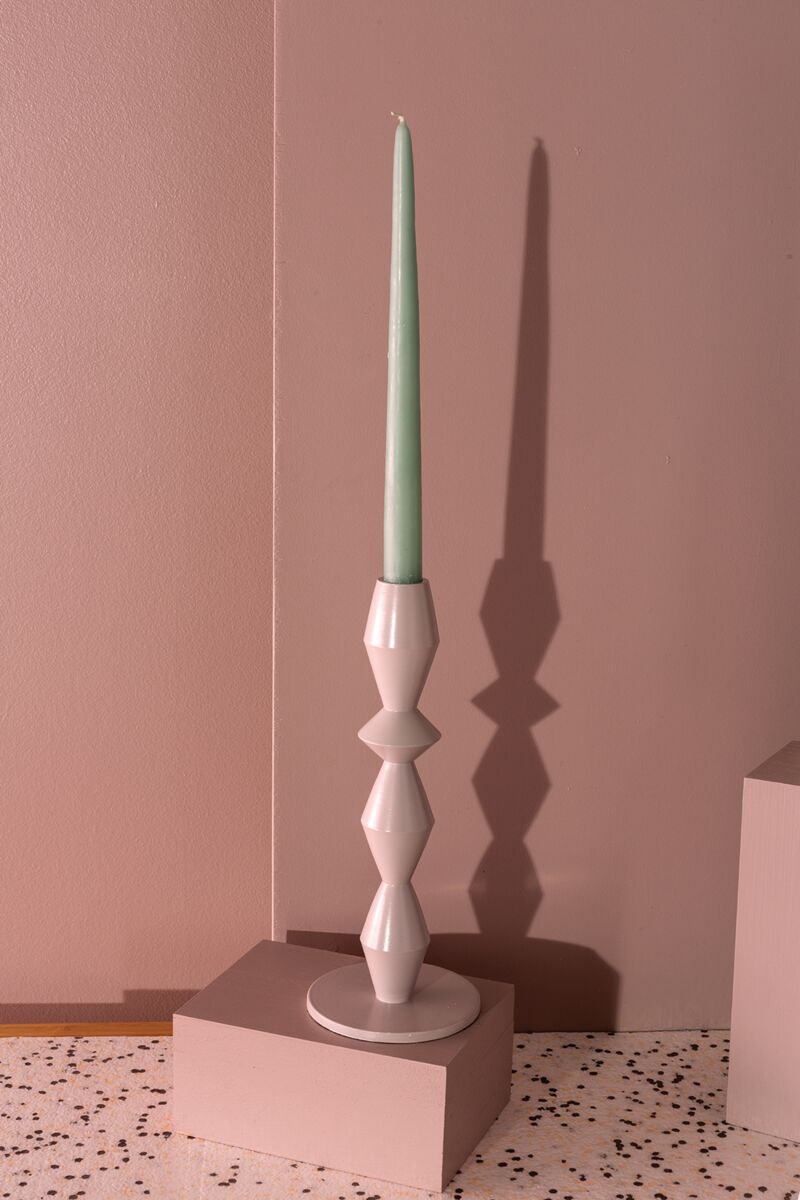 Design Shop Grey Vector Candlestick, 4" X 10".