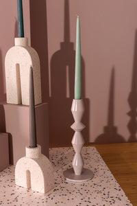 Design Shop Grey Vector Candlestick, 4" X 10".