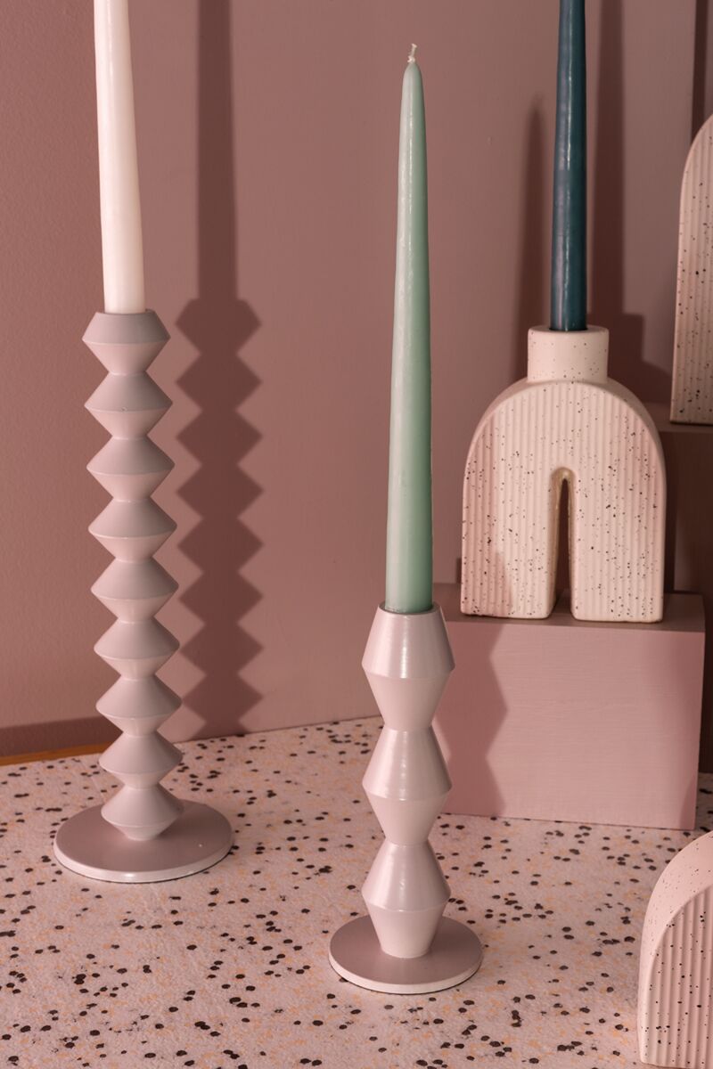 Design Shop Grey Vector Candlestick, 4" X 12".