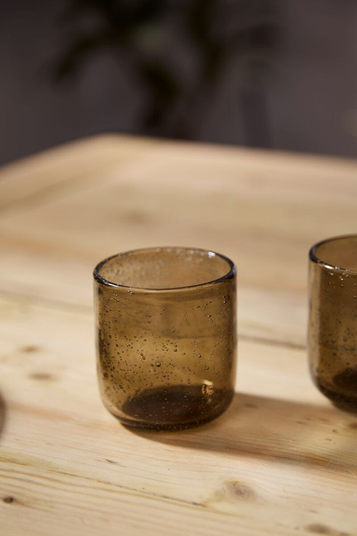 Design Shop Smoke Dionysia Drinkware Tumbler, 3.25" X 3.5", Set of 4.