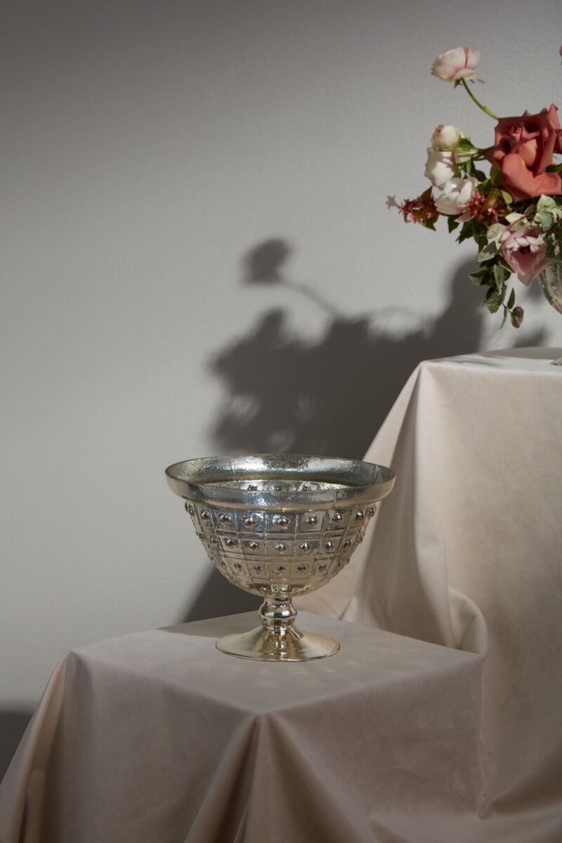 Design Shop Silver Baleri Compote, 8" X 6"