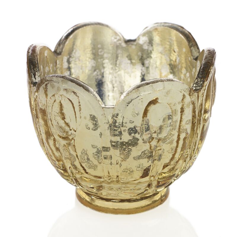 Design Shop Gold Carraway Collection Votive, 3" X 2.75", Set of 6.