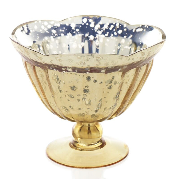 Design Shop Gold Carraway Collection Compote, 6" X 5.25"