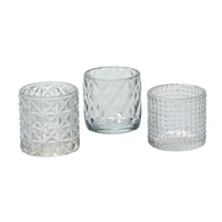 Design Shop Clear Pleasantry Votive - Set of 3, 2.75" X 2.75"