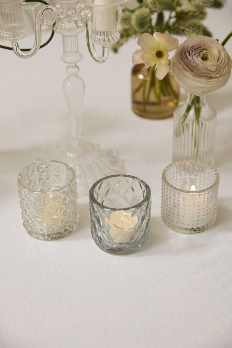 Design Shop Clear Pleasantry Votive - Set of 3, 2.75" X 2.75"