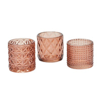 Design Shop Peach Pleasantry Votive - Set of 3, 2.75" X 2.75"