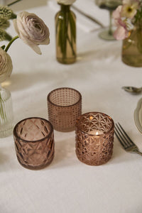 Design Shop Peach Pleasantry Votive - Set of 3, 2.75" X 2.75"