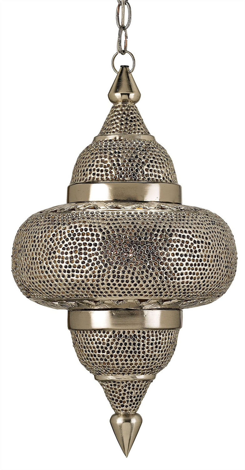 Currey and Company - 9103 - One Light Pendant - Nickel/Copper/Lacquer/Amber