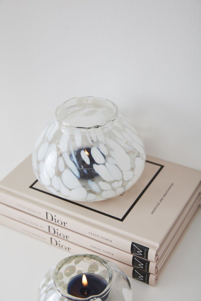 Design Shop White Miramar Votive, 4.5" X 3.25", Set of 6.