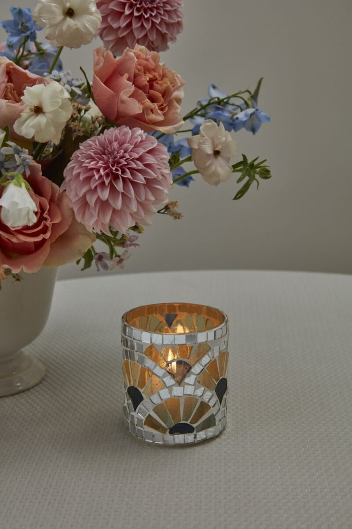 Design Shop Multicolor Clamshell Votive, 3.25" X 3.75", Set of 6.