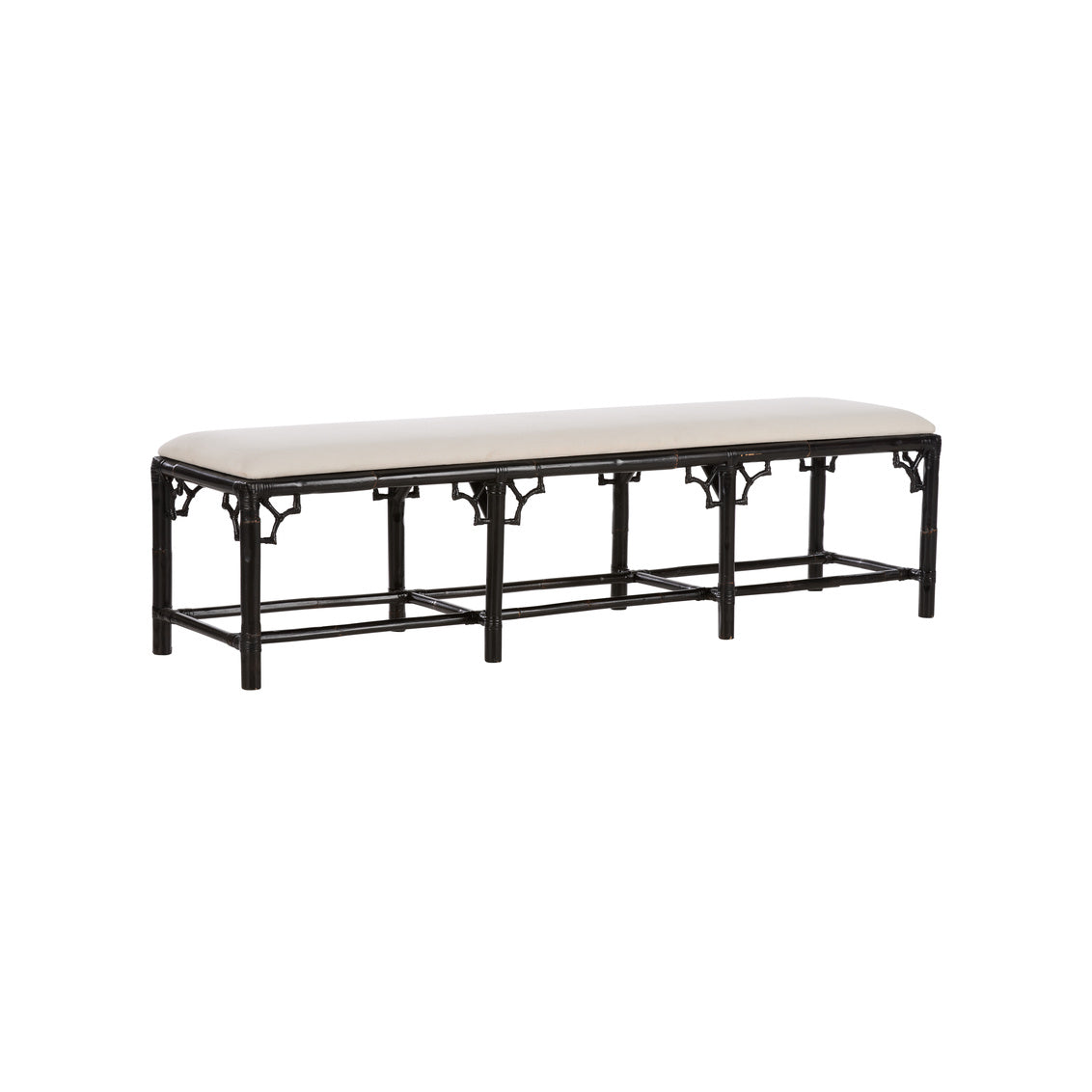 Chelsea House Chippendale Bamboo Bench - Cracked Pepper