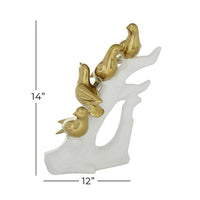 Design Shop  Gold Porcelain Bird Sculpture
