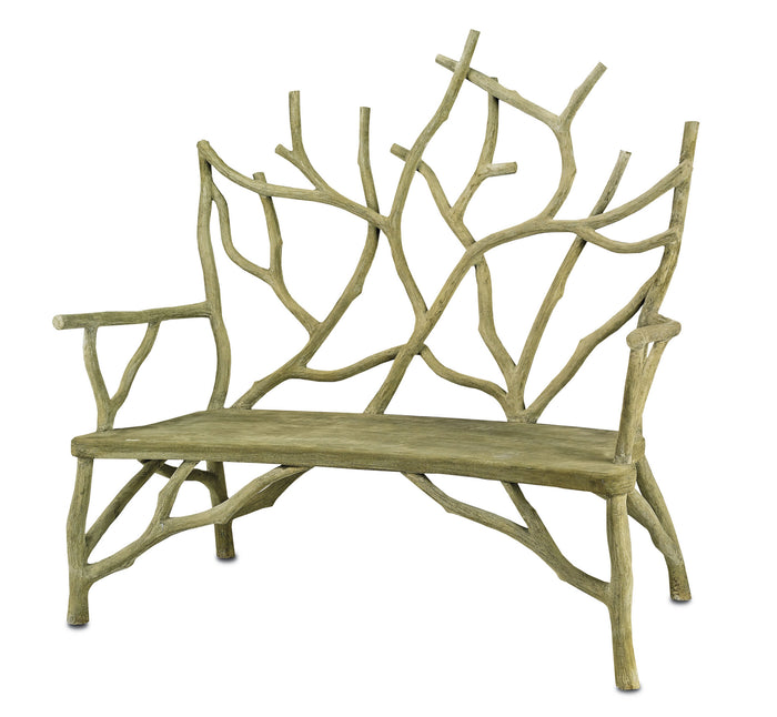 Currey and Company Bench from the Elwynn collection in Portland/Faux Bois finish