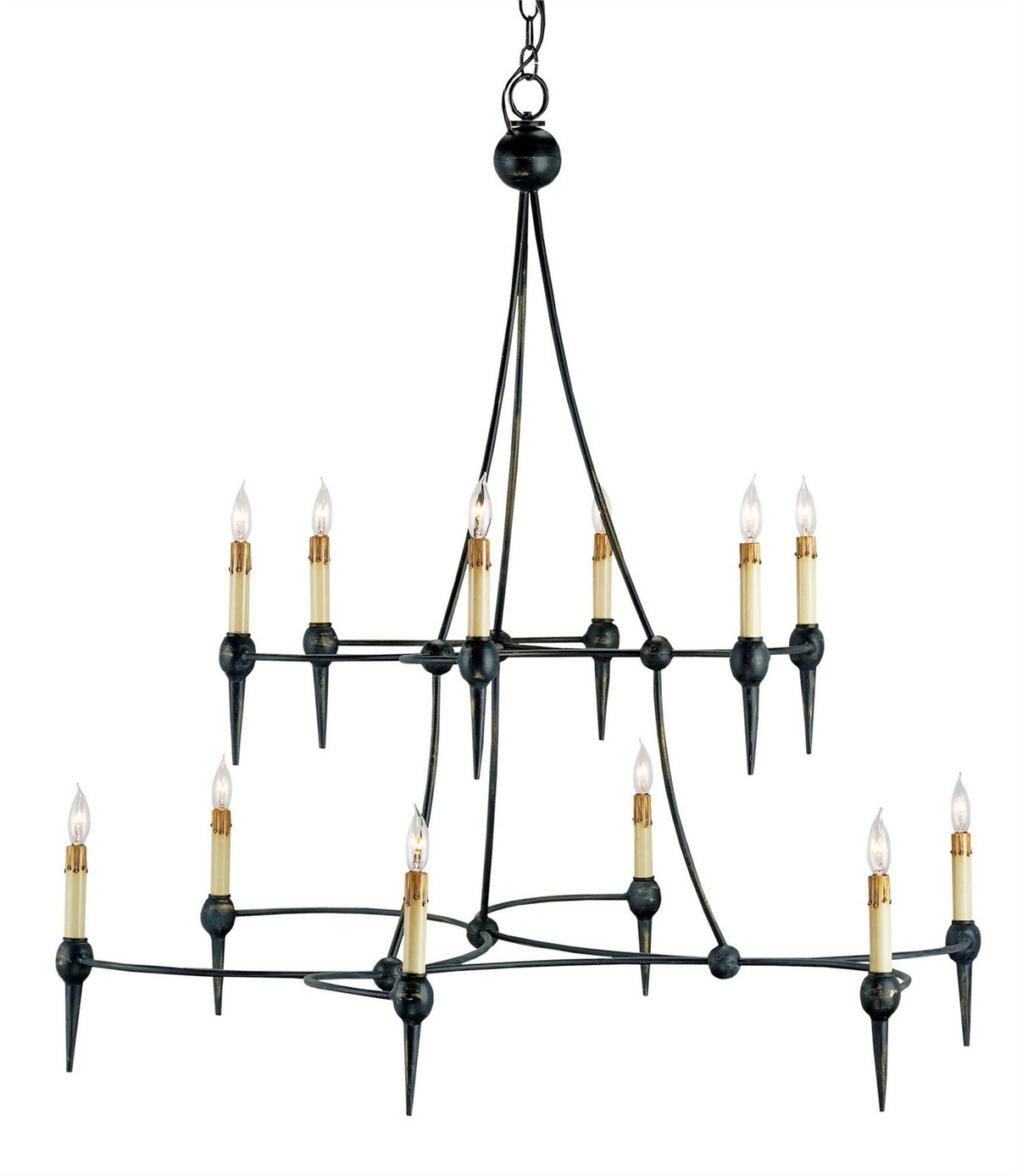 Currey and Company - 9157 - 12 Light Chandelier - French Black