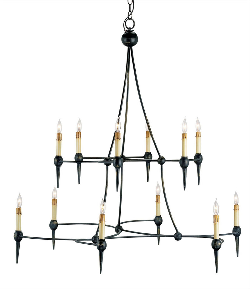 Currey and Company - 9157 - 12 Light Chandelier - French Black
