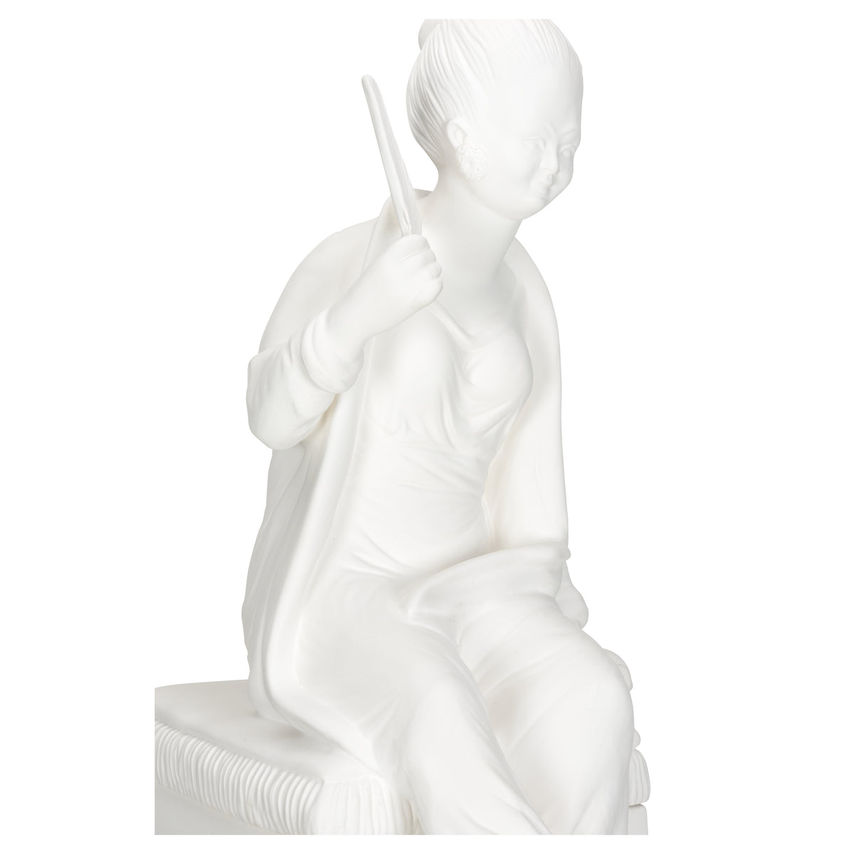 Chelsea House Chinoserie Woman on Pedestal - White