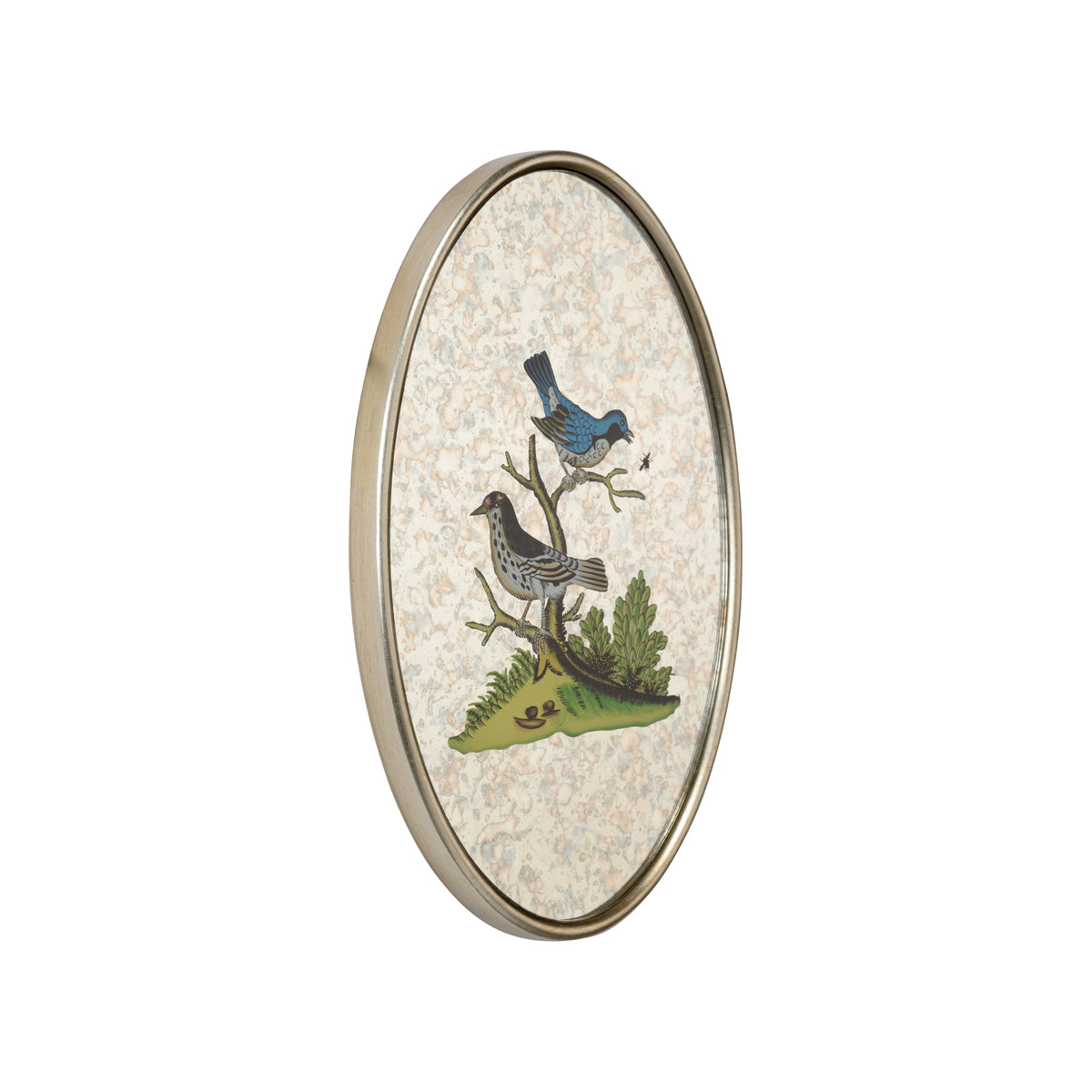 Chelsea House Oval Antiqued Mirrored Bird-E