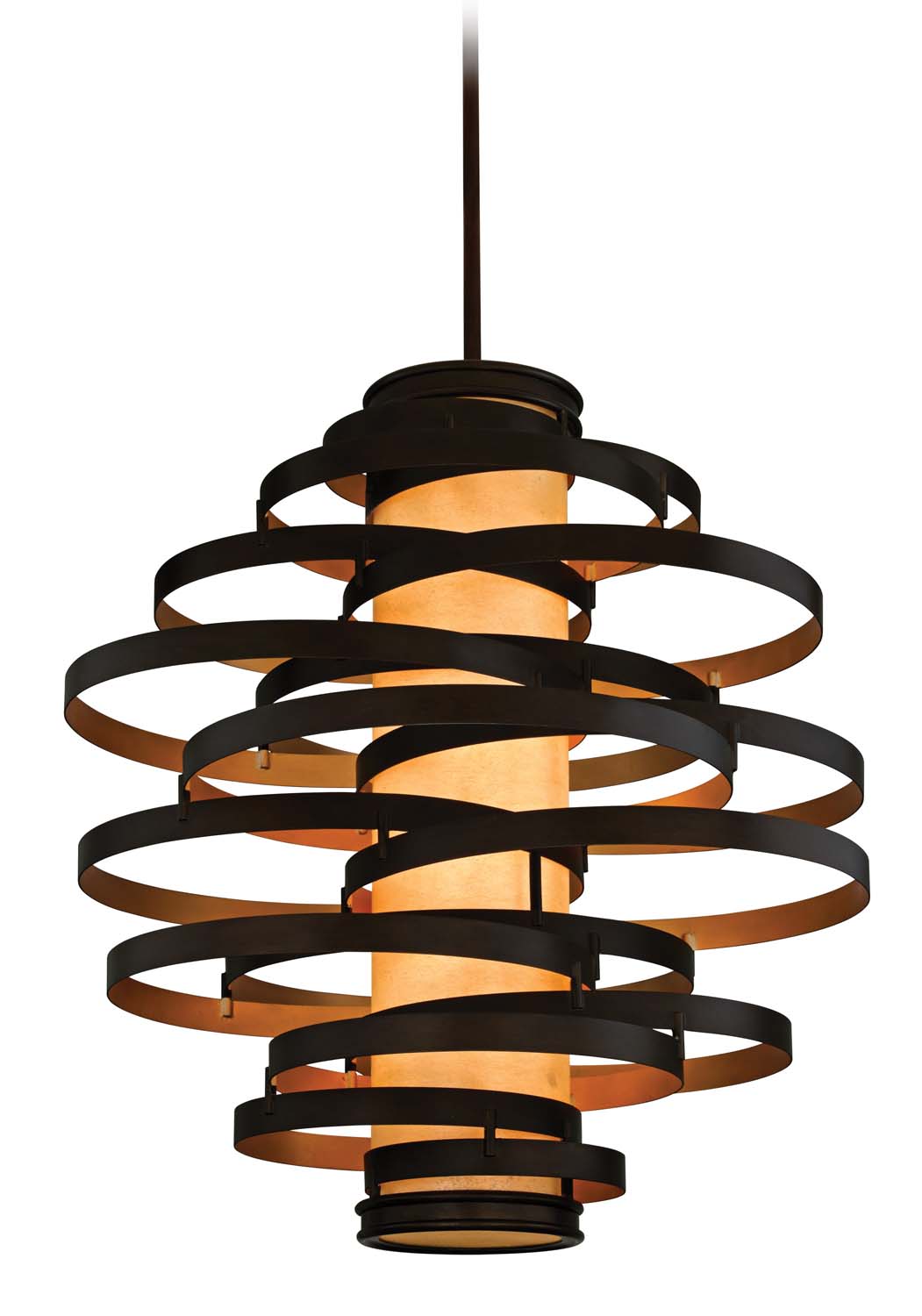 Corbett Lighting - 113-76-BRL/GL - Three Light Chandelier - Vertigo - Bronze Leaf