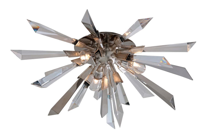 Corbett Lighting Three Light Flush Mount from the Inertia collection in Silver Leaf finish