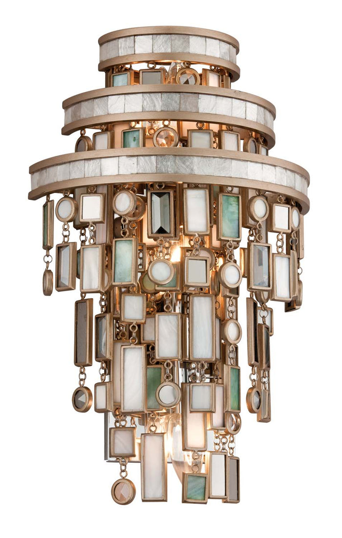 Corbett Lighting Three Light Wall Sconce from the Dolcetti collection in Champagne Leaf finish