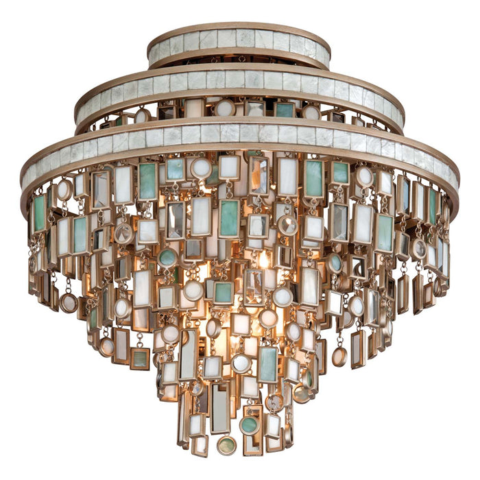 Corbett Lighting Three Light Semi Flush Mount from the Dolcetti collection in Champagne Leaf finish