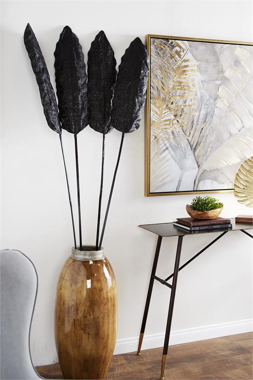 Black Dried Plant Bamboo Natural Foliage, Set of 4