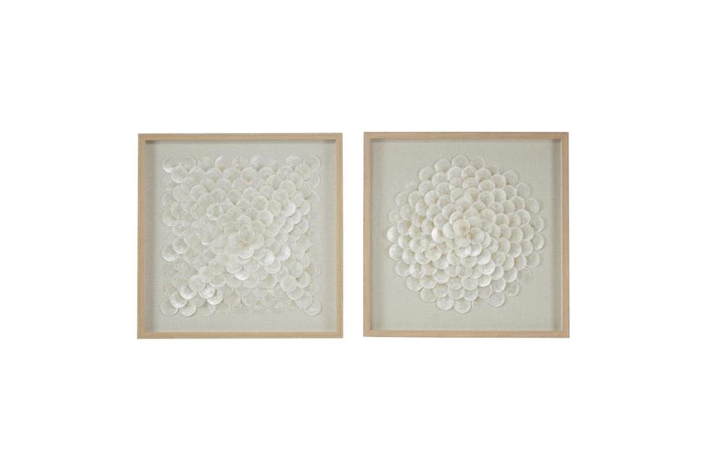 Cream Shell Geometric Handmade Overlapping Shells Shadow Box with ...