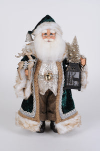 Karen Didion Lighted Woodland Emerald Santa