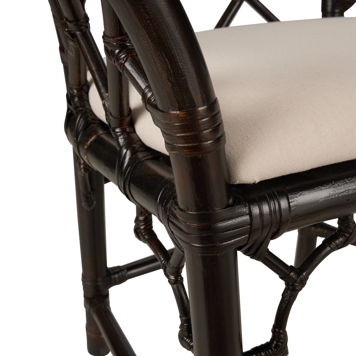 Chelsea House Chippendale Bamboo Arm Chair - Cracked Pepper