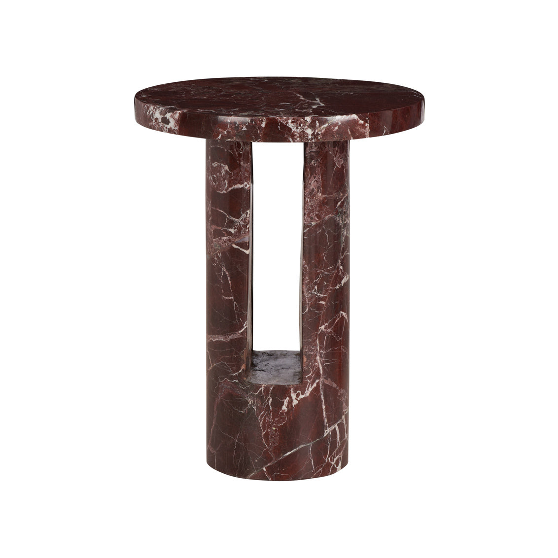 Chelsea House George Marble Side Table - Garnet