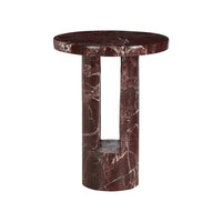 Chelsea House George Marble Side Table - Garnet