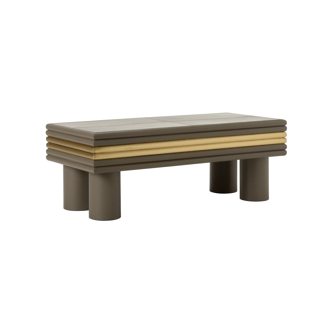 Chelsea House Coulter Leather Cocktail Table - Gray