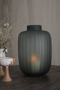 Design Shop Dark-Green Prasinos Vase, 7.75" X 12".