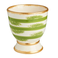 Design Shop Savoy Green and White Cachepot Large 7.25"