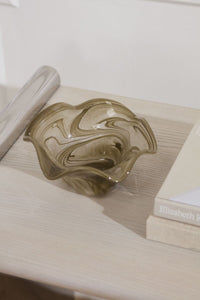 Design Shop Swirled Glass Bowl 8.75"x 4"