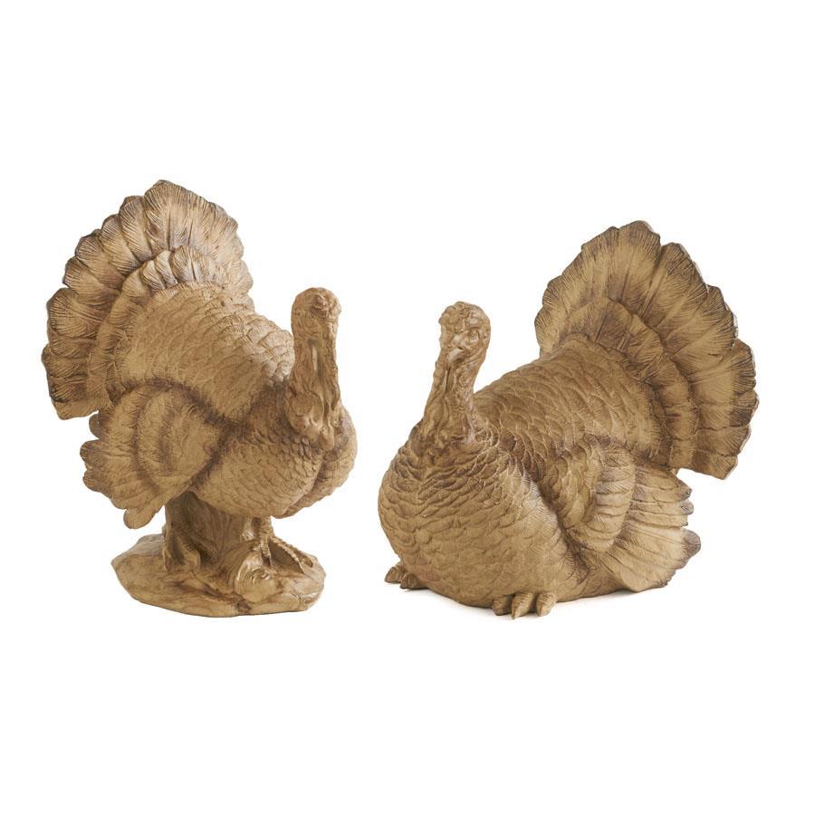 Shell Design Shop Set of 2 Resin Standing Turkeys