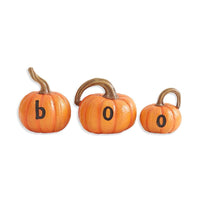 Shell Design Shop Set of 3 Orange Boo Pumpkins