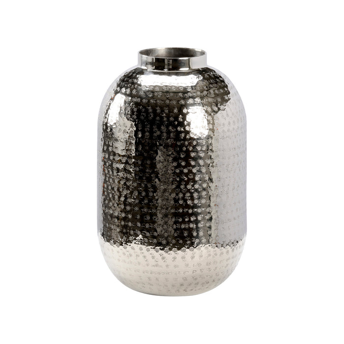 Decorative vase with a textured surface on a white background