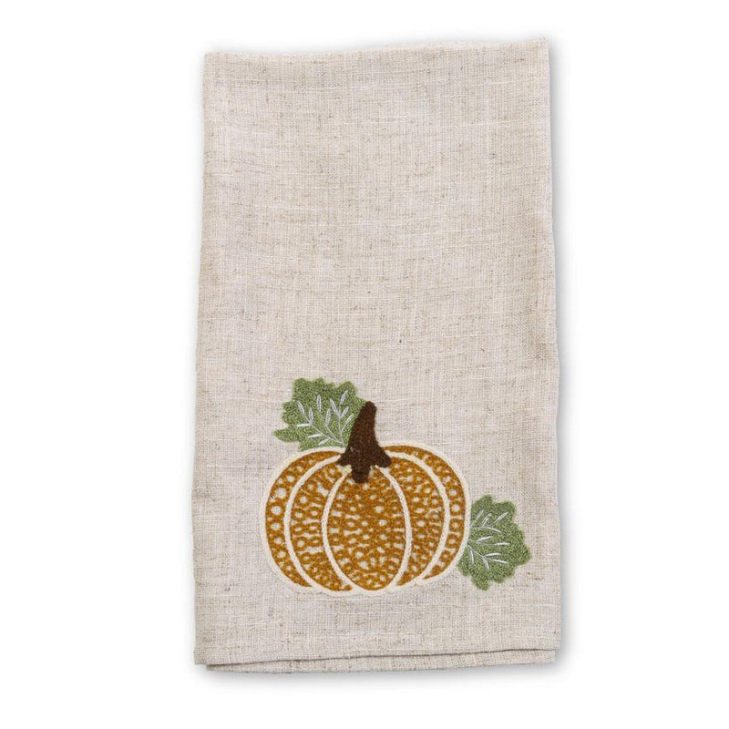 Shell Design Shop 28 Inch Tea Towel w/ Pumpkin Applique