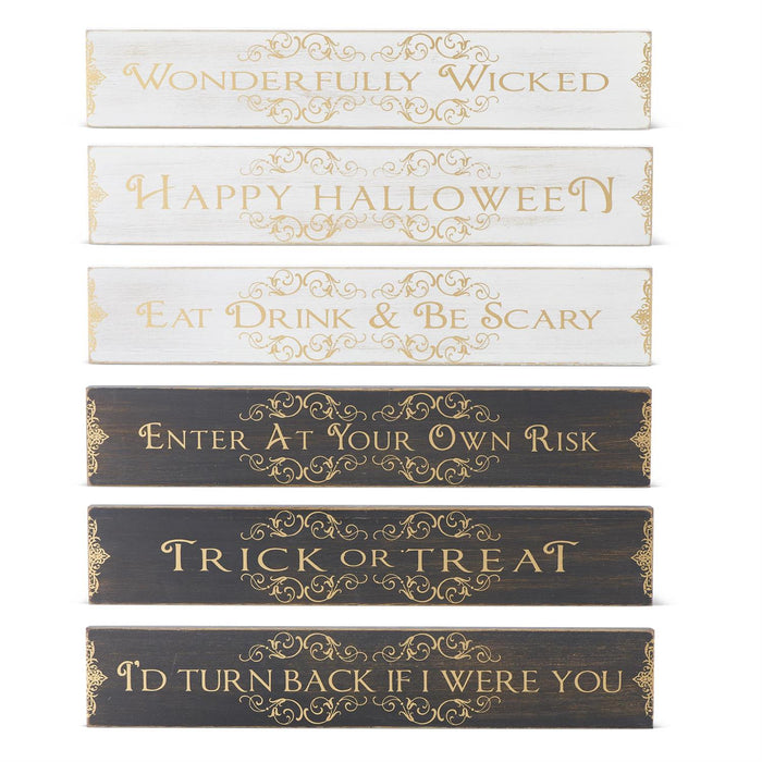 Shell Design Shop Assorted Wooden Message Tabletop Signs w/ Gold (6 Styles)